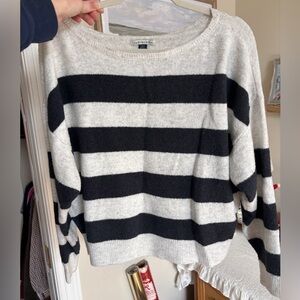American Eagle Outfitters Navy and Gray Striped Sweater